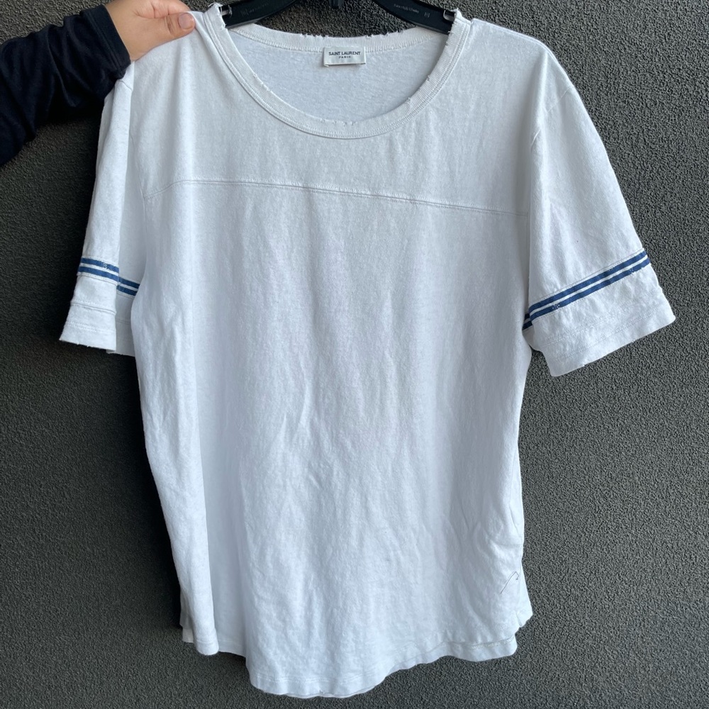 Yves Saint Laurent blue and white shirt size M